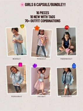 🌸Girls Size 6 Summer Clothing Bundle | 16-Piece Capsule Wardrobe | 70+ Outfits